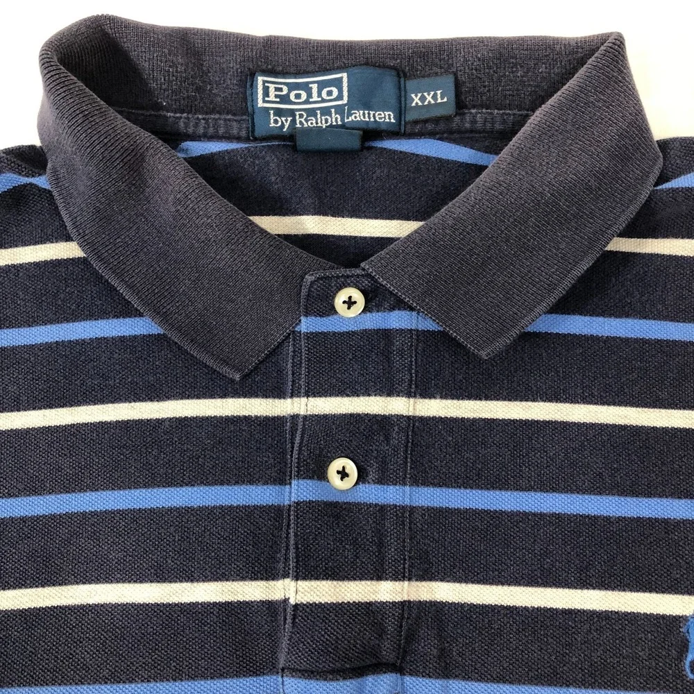 Polo Ralph Lauren Polo Men's XXL‎ Navy Blue Striped Shirt